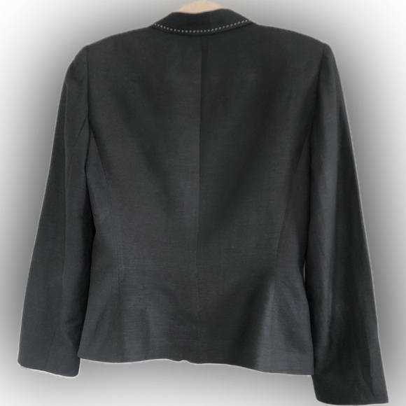 🌷LINEN blend TAHARI Black Blazer - Picture 3 of 5